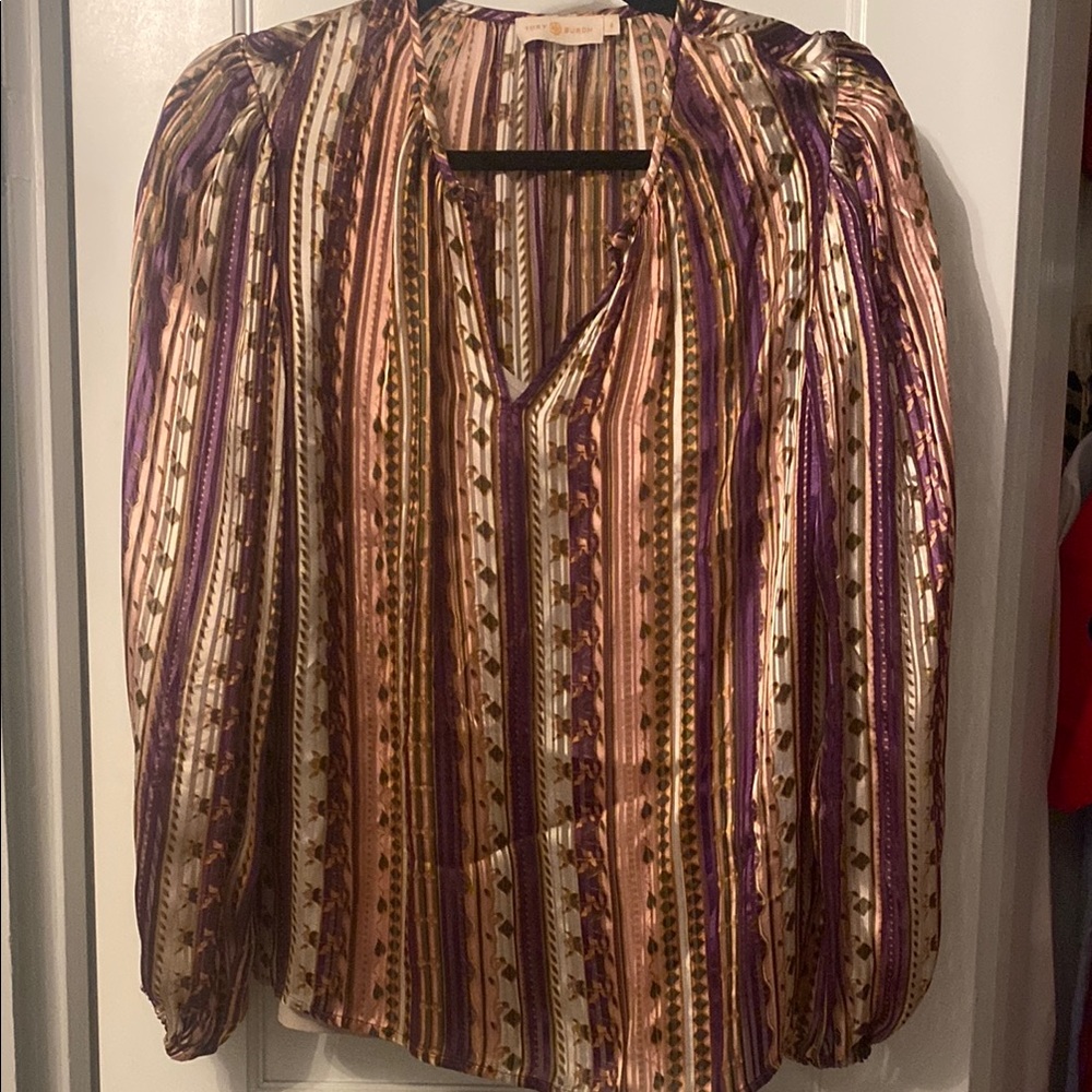Tory Burch Striped Multicolor Women's Top sz 6